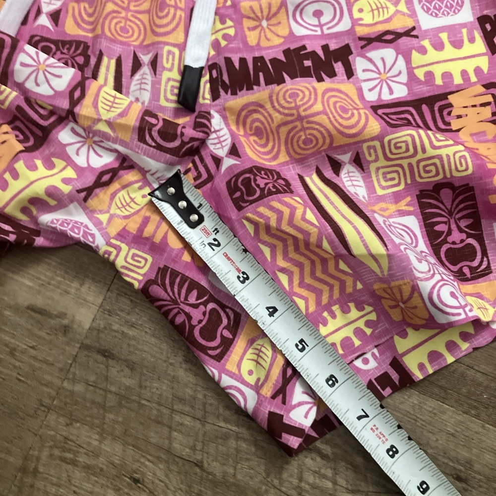 WeSC Mens XL Womens XXL Austin Tiki AOP Pull On Shorts Pink Tropical Unlined - Picture 9 of 11
